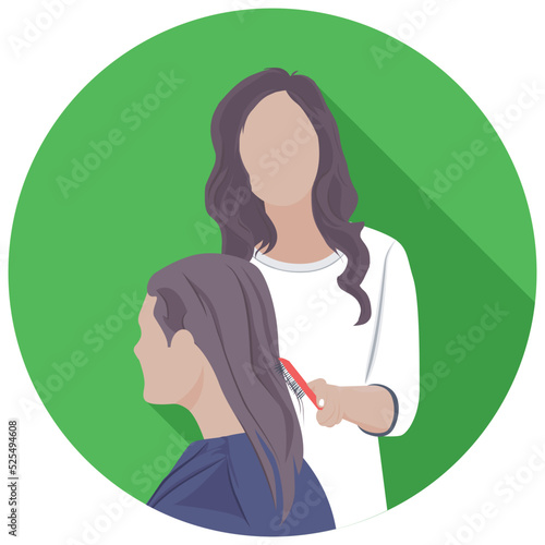 Hairdresser Flat Colored Icon