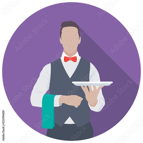 Bartender Flat Colored Icon