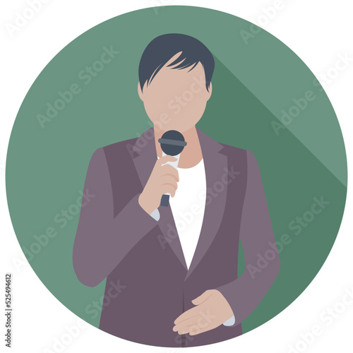 Singer Flat Colored Icon