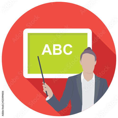 Teacher Flat Colored Icon
