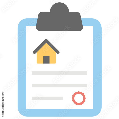 Property Agreement Flat Colored Icon