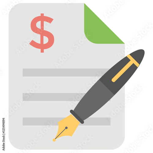 Loan Papers Flat Colored Icon