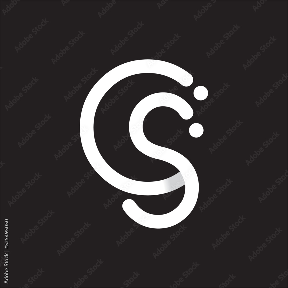 Obraz premium CS Letter rounded logo vector image