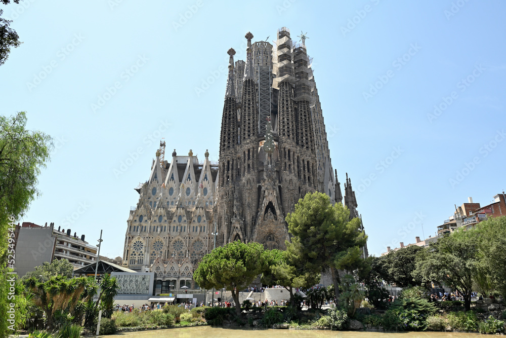 Barcelona, Spain - August 11, 2022: the Sagrada Familia, religious temple