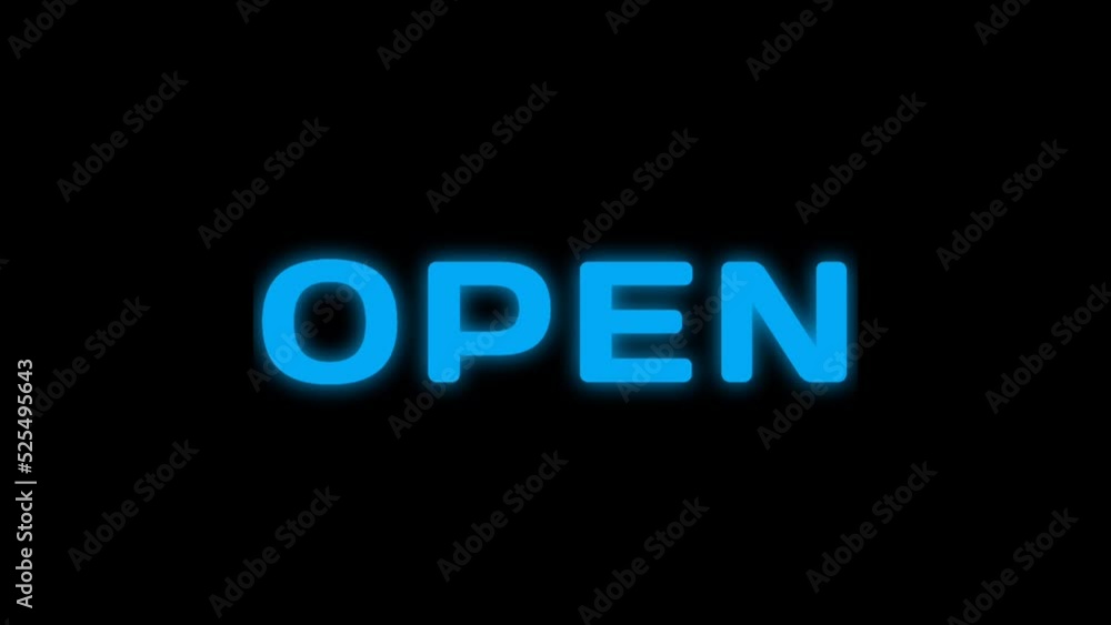Open Neon Sign Background animation of a neon open sign blinking for night storefront, restaurant, motel and night business Open Neon Sign Background animation of a neon open sign blinking for night storefront, restaurant, motel and night business