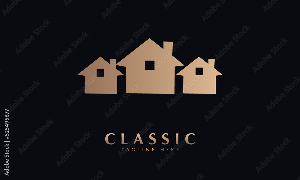 real estate company house vector logo monogram template