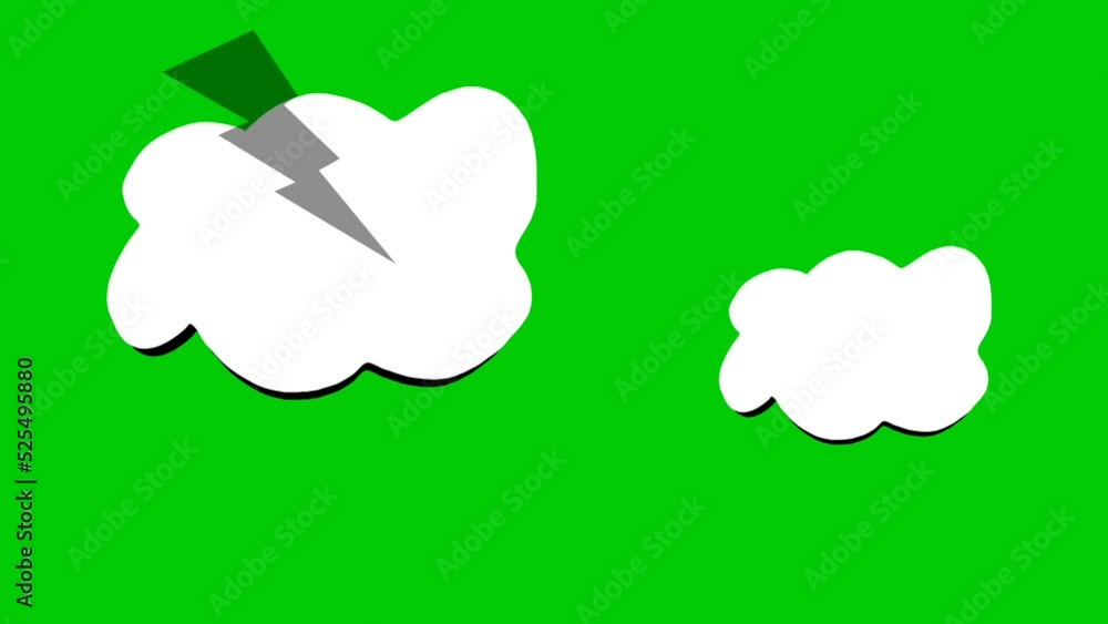 animated clouds and lightning videos for media weather learning on green background animated clouds and lightning videos for media weather learning on green background