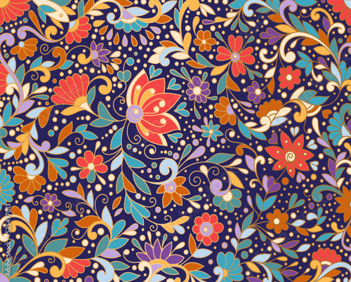 Luxury pattern on a blue background. Vector mandala template. Golden design elements. Traditional Turkish, Indian motifs. Great for fabric and textile, wallpaper, packaging or any desired idea.