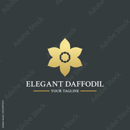 Narcissus Or Daffodil Flower Logo Icon Silhouette Vector For Company and Product Symbols