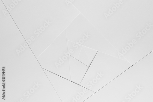 Soft light white abstract geometric background with flat spaces, corners and thin lines as polygon in simple minimal modern style.