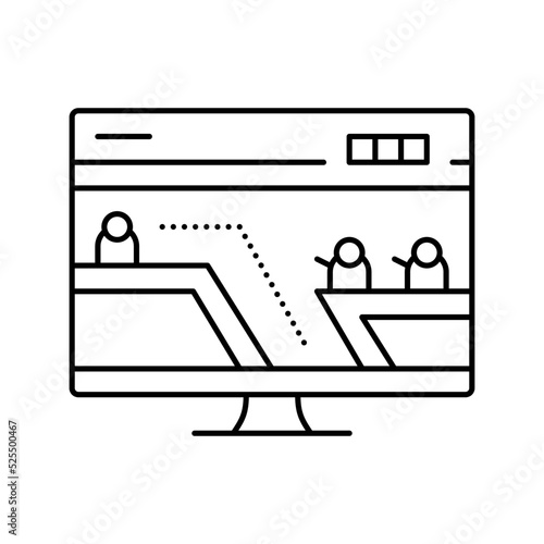 action platform video game line icon vector illustration