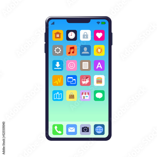 スマートフォンのベクター素材1（ホーム画面）