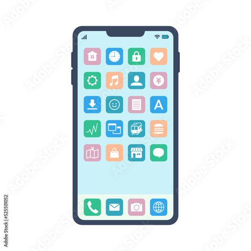 スマートフォンのベクター素材2（ホーム画面）