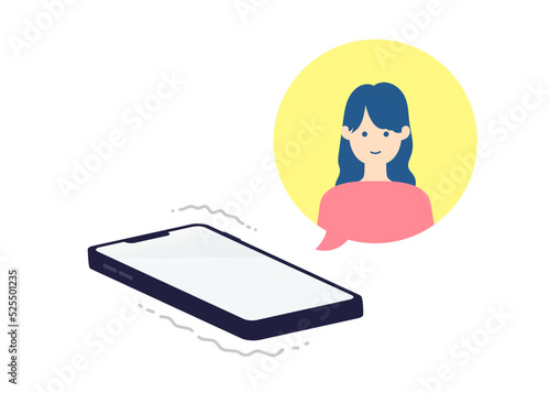 着信時のスマートフォンのイラスト1