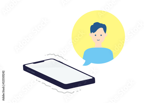 着信時のスマートフォンのイラスト2