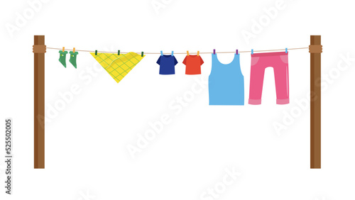 clothes drying on a clothesline