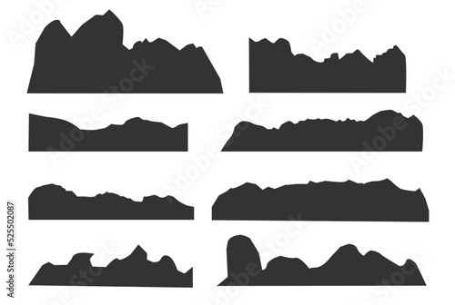 The mountain background silhouette black vector.  