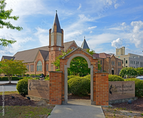 Jarvis Memorial United Methodist Church, Main gate. Greenville. North Carolina