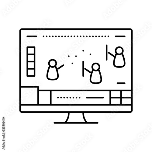 mmo video game line icon vector illustration