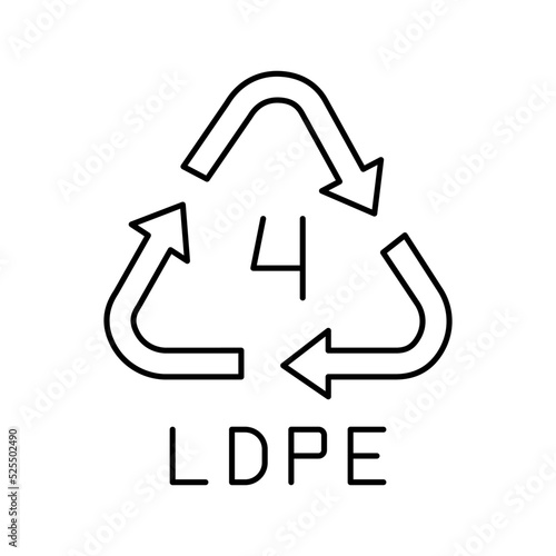 ldpe plastic product sign line icon vector illustration