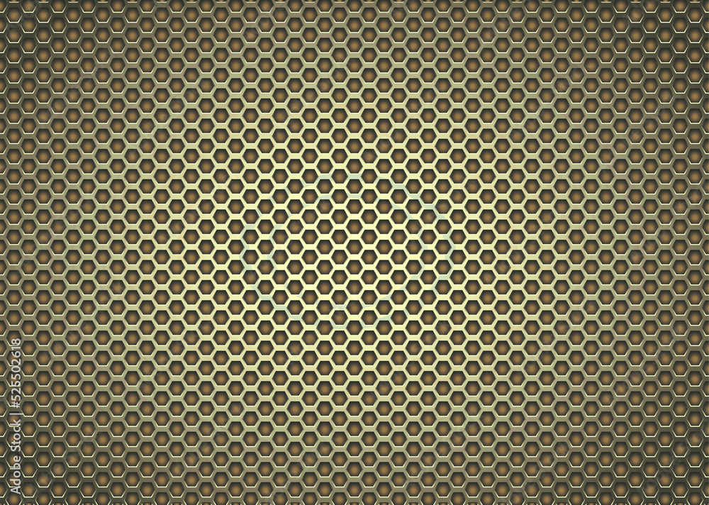 Light yellow mesh grill background.Hexagon shape Light yellow mesh grill background.Hexagon shape