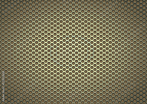 Light yellow mesh grill background.Hexagon shape