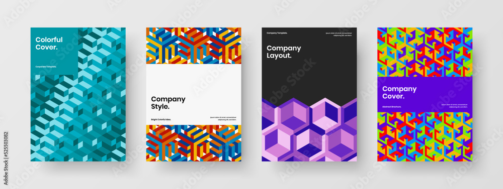 Modern company brochure vector design illustration composition. Minimalistic mosaic tiles book cover concept collection. Modern company brochure vector design illustration composition. Minimalistic mosaic tiles book cover concept collection.
