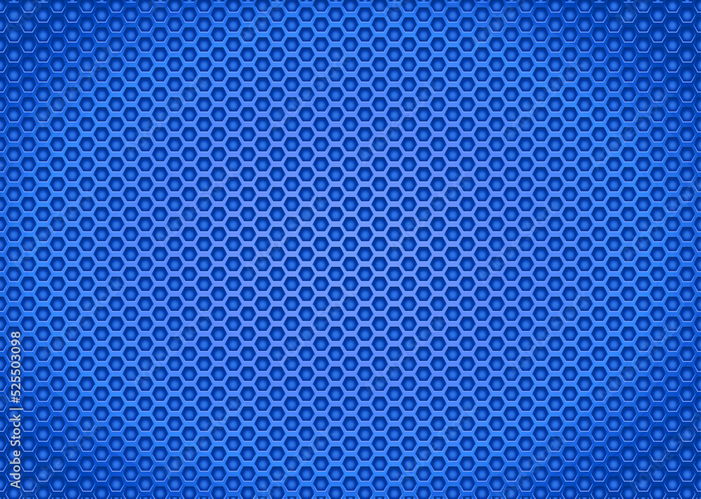 Solid blue mesh grill background.Hexagon shape Solid blue mesh grill background.Hexagon shape