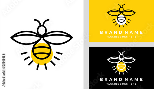 Fireflies logo design vector illustration