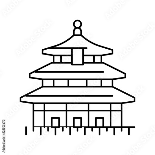 temple of heaven line icon vector illustration