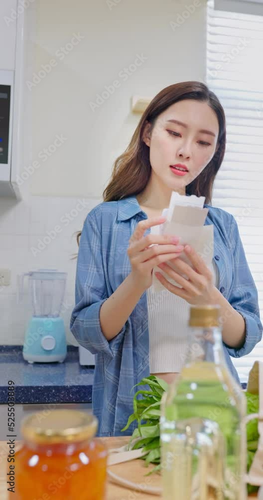 woman look at shopping bills