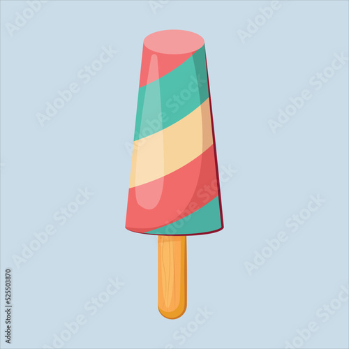 Delicious ice creams different flavors. Ice cream vector illustration.