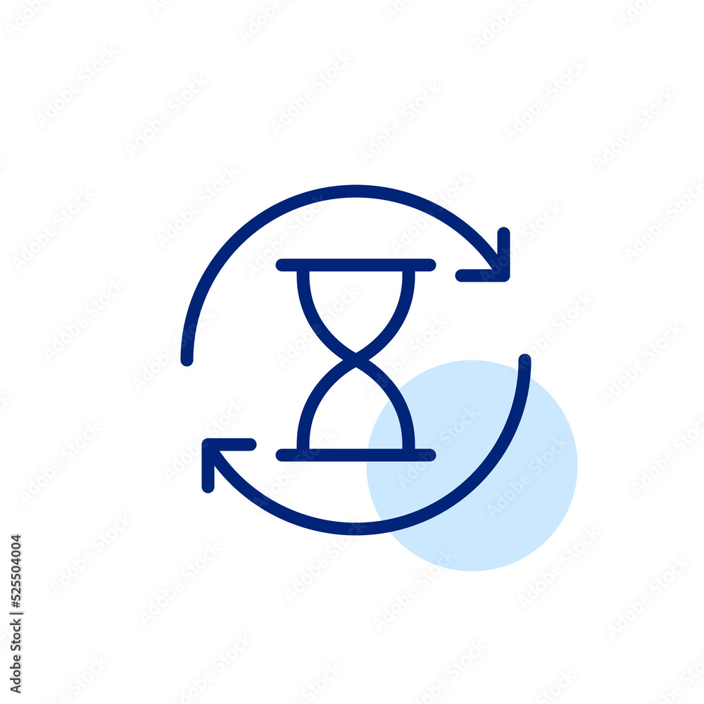 Time limit hourglass icon. Pixel perfect, editable stroke line art Time limit hourglass icon. Pixel perfect, editable stroke line art