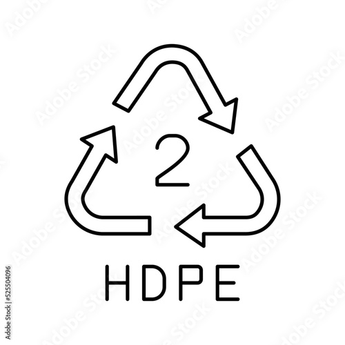 hdpe recycle plastic product line icon vector illustration