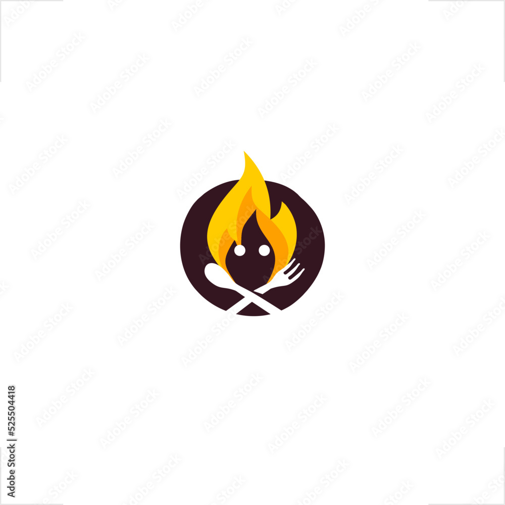 bonfire ghost with spoon and fork logo bonfire ghost with spoon and fork logo