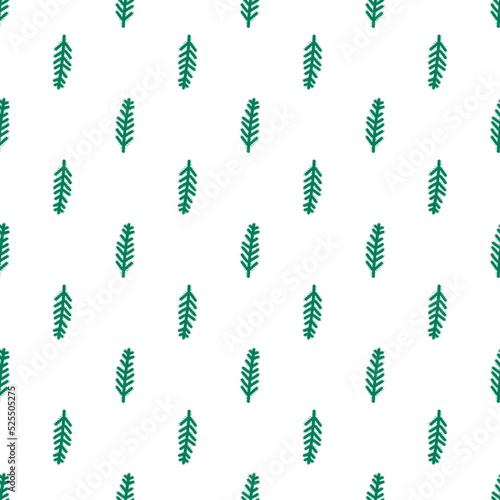 Seamless decorative vector pattern with green leaves. Herbal texture in a minimalist style. 