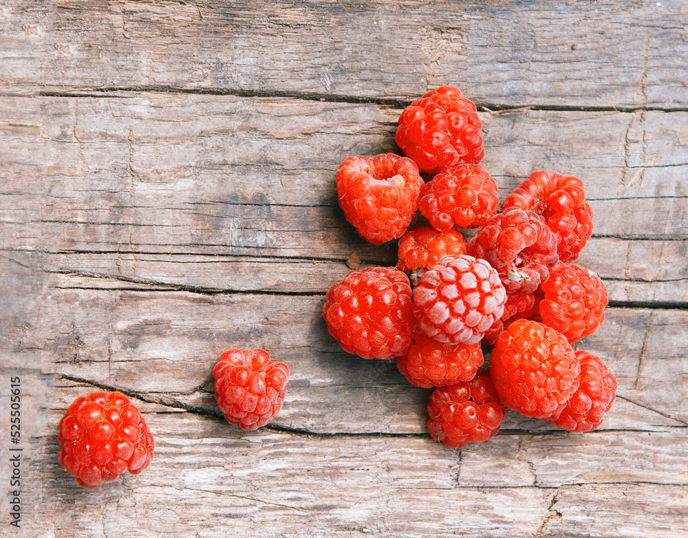 Raspberries A copy space text for a postcard with summer fruit