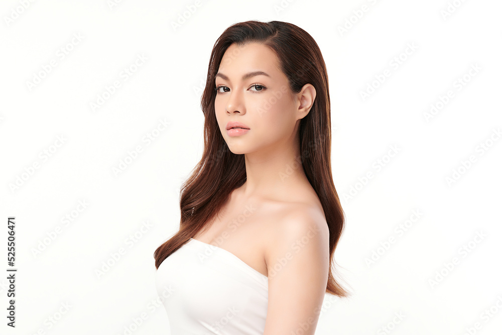 Beautiful young asian woman with clean fresh skin on white background, Face care, Facial treatment, Cosmetology, beauty and spa, Asian women portrait. Beautiful young asian woman with clean fresh skin on white background, Face care, Facial treatment, Cosmetology, beauty and spa, Asian women portrait.