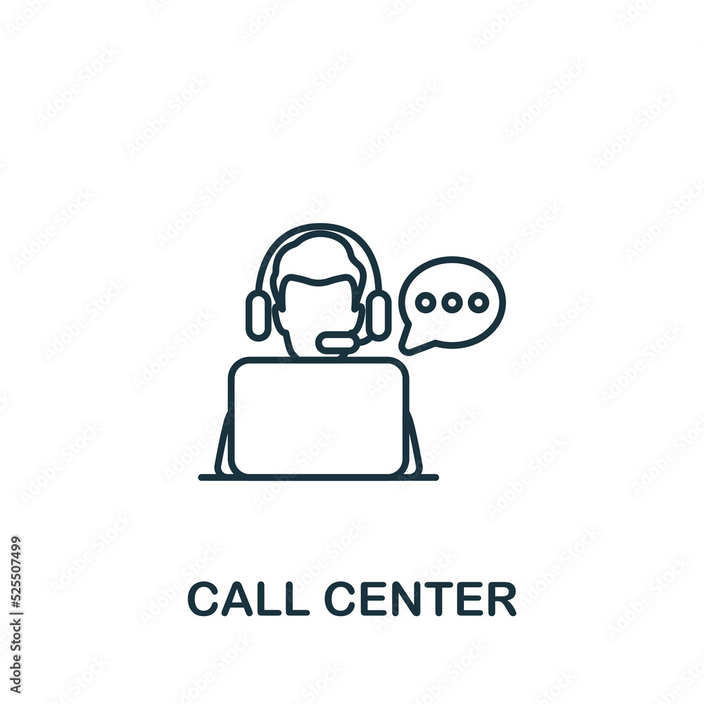 Call Center icon. Line simple line Retail icon for templates, web design and infographics