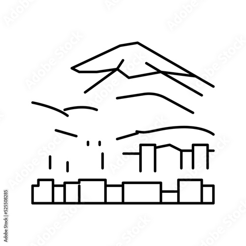 fujiyama mountain line icon vector illustration