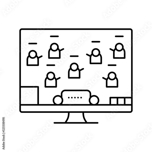 moba video game line icon vector illustration