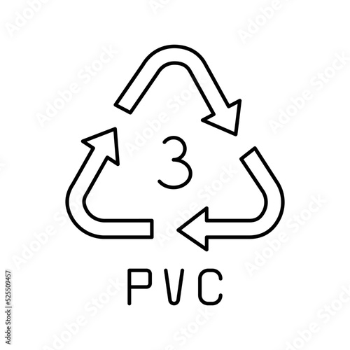 pvc recyclable plastic product line icon vector illustration