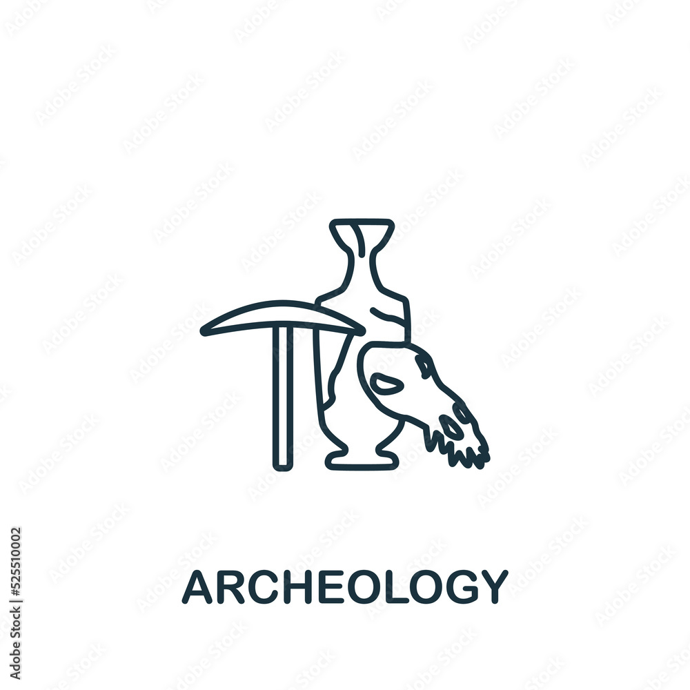 Archeology icon. Line simple Science icon for templates, web design and infographics Archeology icon. Line simple Science icon for templates, web design and infographics