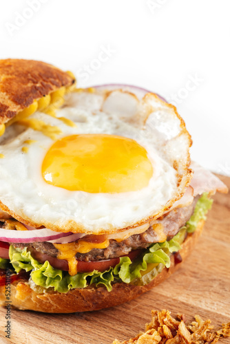 fresh tasty burger isolated on white background