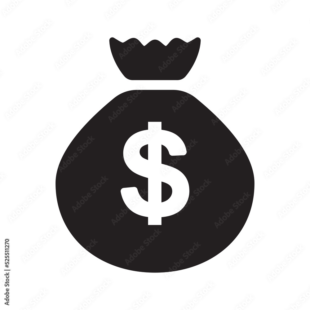 Money bag icon. Sack of money or coin vector illustration Money bag icon. Sack of money or coin vector illustration