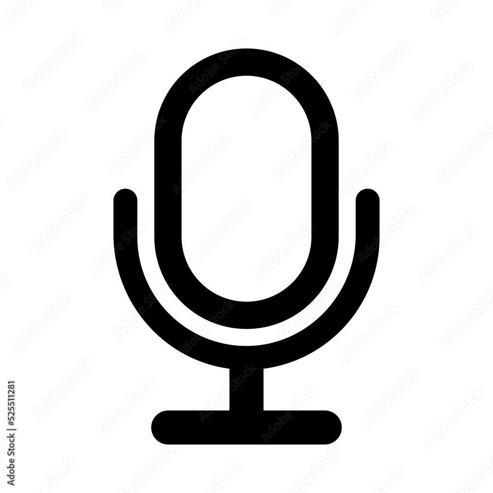 Podcast Microphone line art icon. Radio mic outline vector illustration Podcast Microphone line art icon. Radio mic outline vector illustration