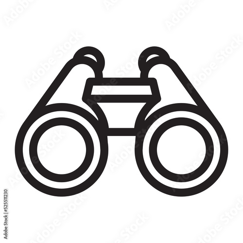 Binoculars line icon. Exploration or optical equipment vector illustration