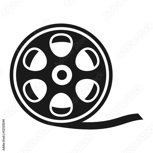 Video Camera Film Tape Reel icon. Film roll vector illustration