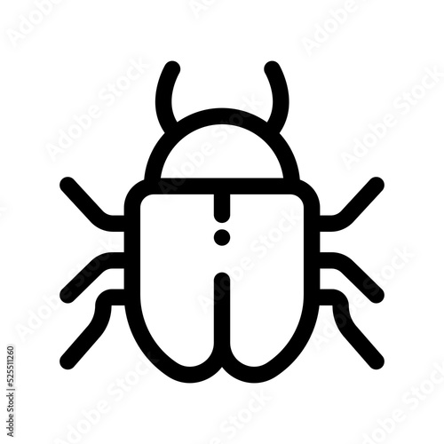 Computer bug outline icon. Software bug or program bug vector illustration