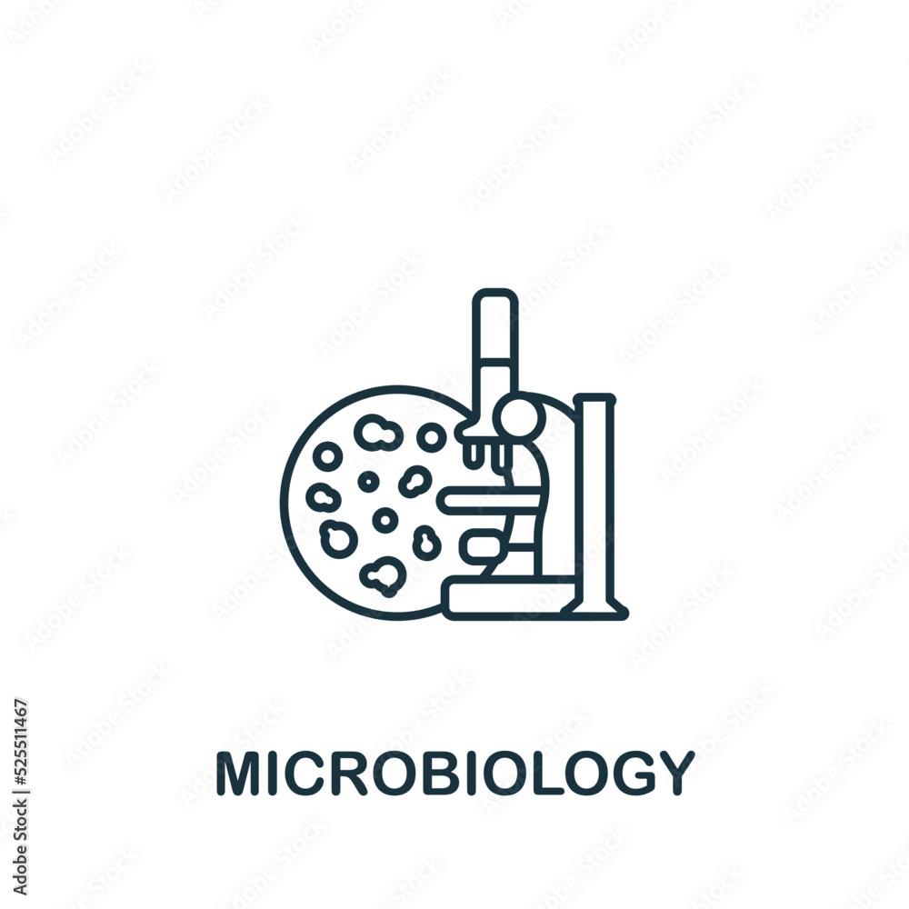 Microbiology icon. Line simple Science icon for templates, web design and infographics Microbiology icon. Line simple Science icon for templates, web design and infographics